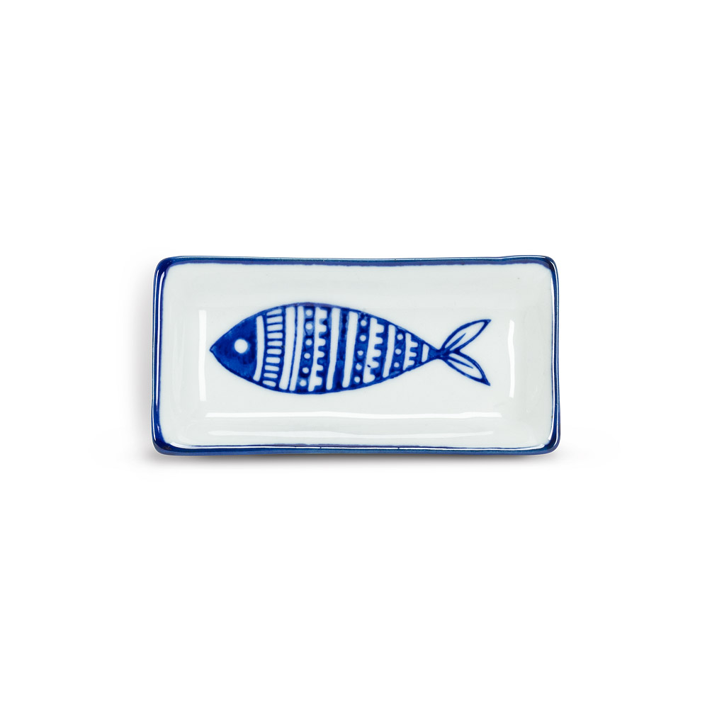 Picture of Abbott Collections AB-27-BLUEFISH-362 3.5 in. Fish Sauce Dish&#44; Blue & White