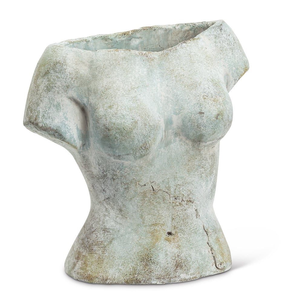9 in. Female Torso Planter, Grey