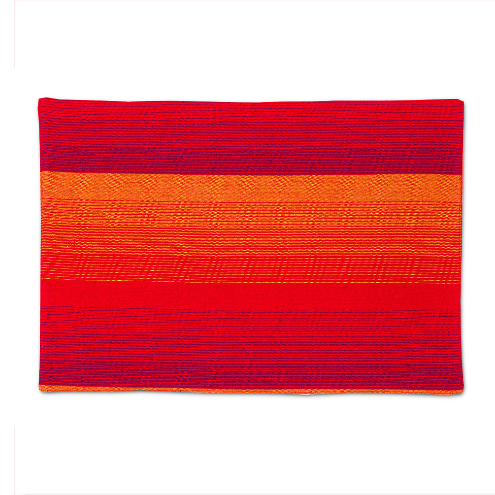 Picture of Abbott Collections AB-56-TM-OMBRE-RED 13 x 19 in. Red Ombre Stripe Reversible Placemats - Set of 6