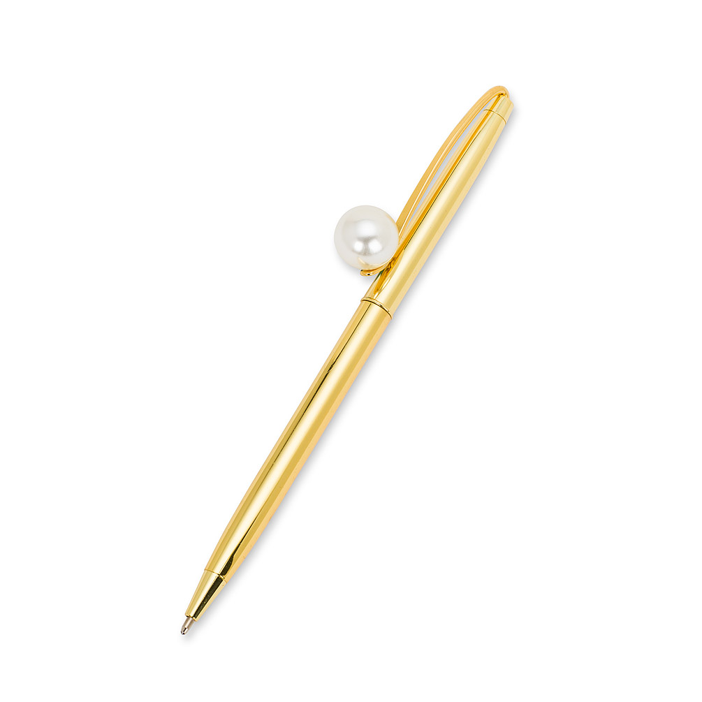 Picture of Abbott Collections AB-20-PEARL-GOLD 5.5 in. Gold with Pearl Accent Pen&#44; Gold