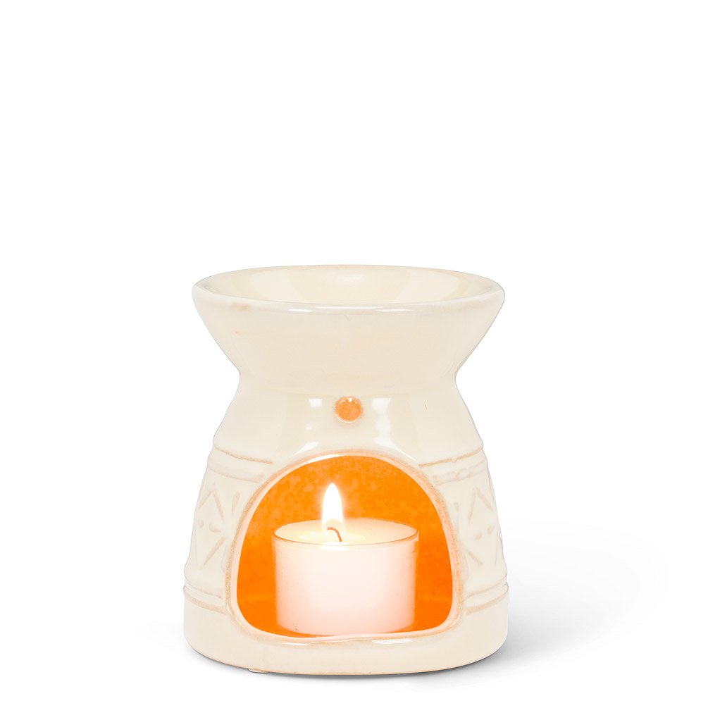 Picture of Abbott Collections AB-27-RELAX-064 3.75 in. Simple Oil Warmer - Tealight Candle Holder&#44; Ivory