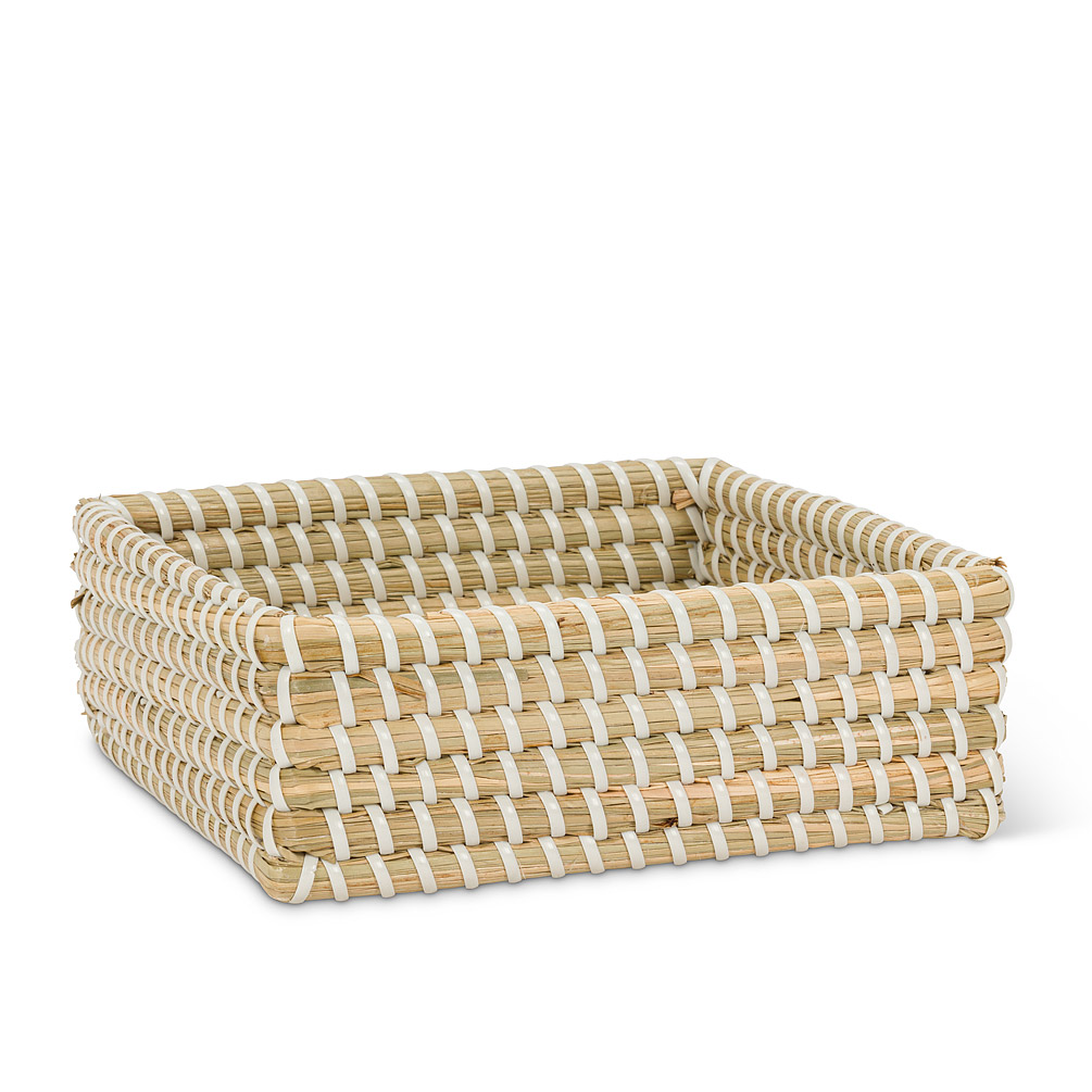 Picture of Abbott Collections AB-63-VILLAGE-926-WHT Square Seagrass Napkin Holder