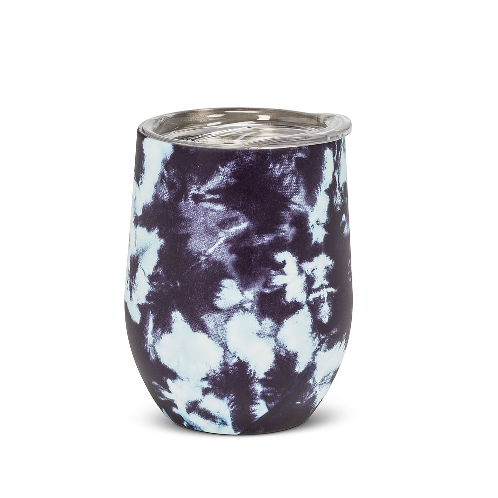 Picture of Abbott Collections AB-27-BEVI-SG-TBLU 4.25 in. Tie Dye Insulated Wine Tumbler&#44; Dark Blue