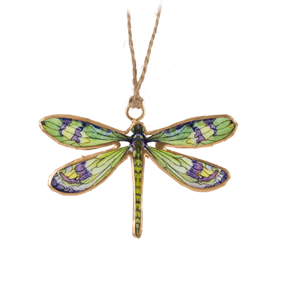 Picture of Abbott Collections AB-37-IMPRINT-056 Purple & Green Dragonfly Ornament