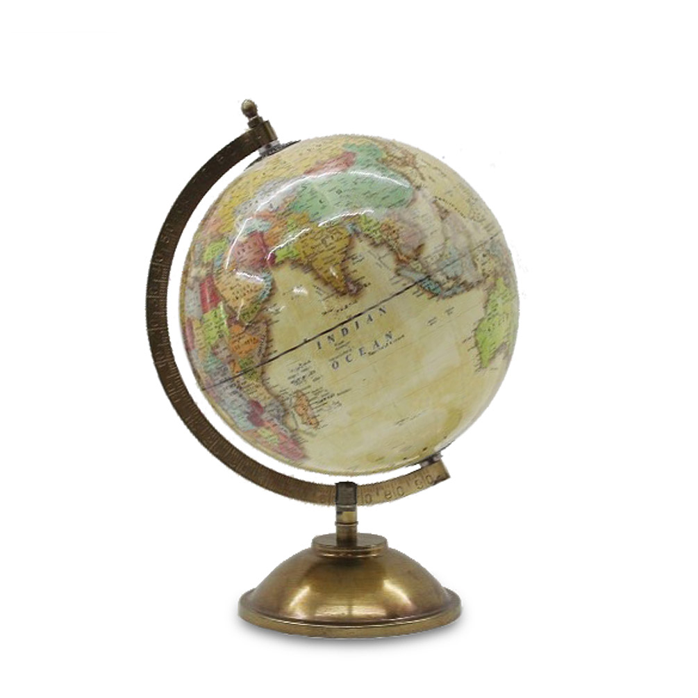 Picture of Abbott Collections AB-57-LATITUDE-24 8 in. Globe on Stand&#44; Ivory & Brass