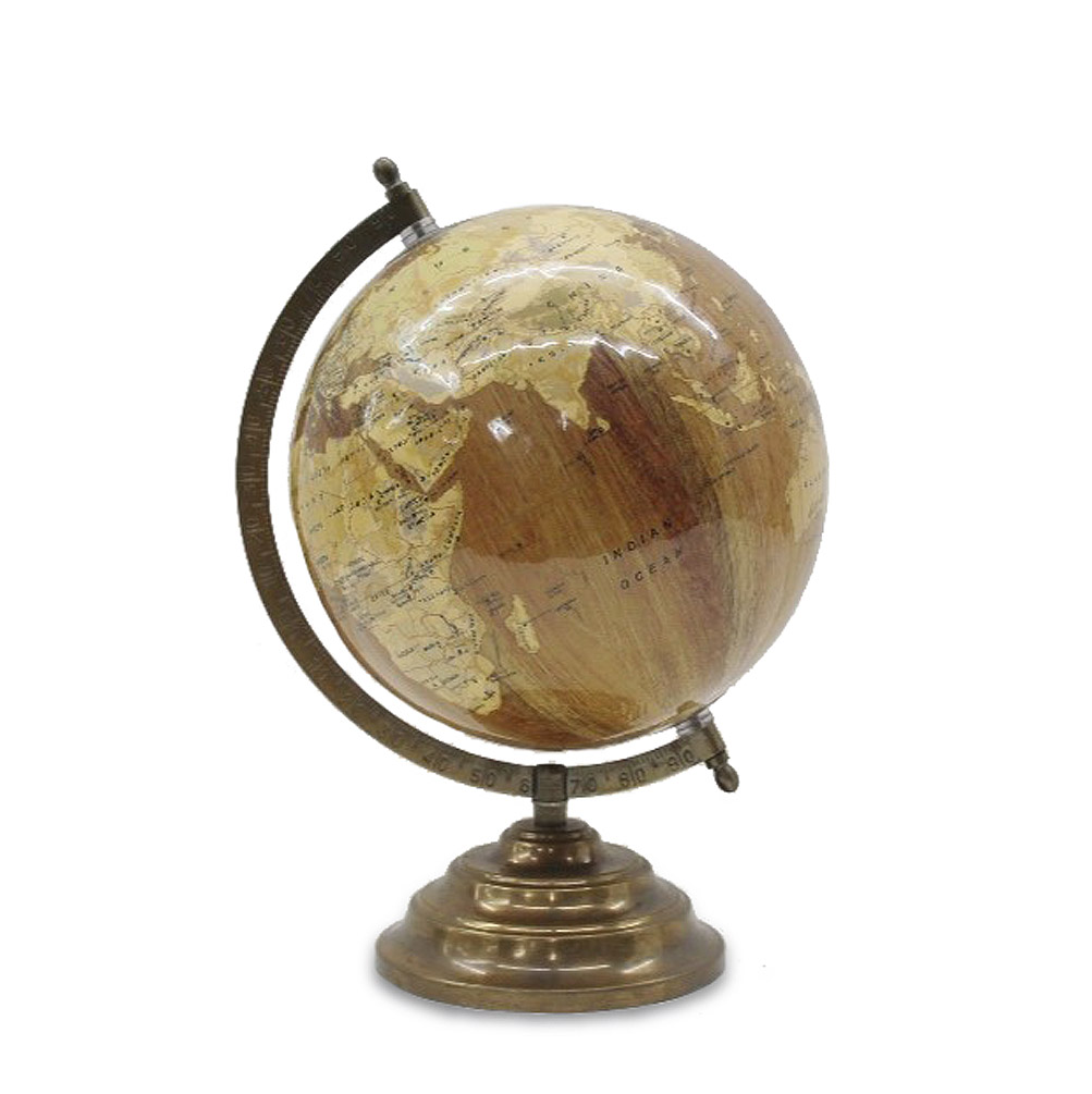 Picture of Abbott Collections AB-57-LATITUDE-25 8 in. Globe on Stand&#44; Tan & Brass