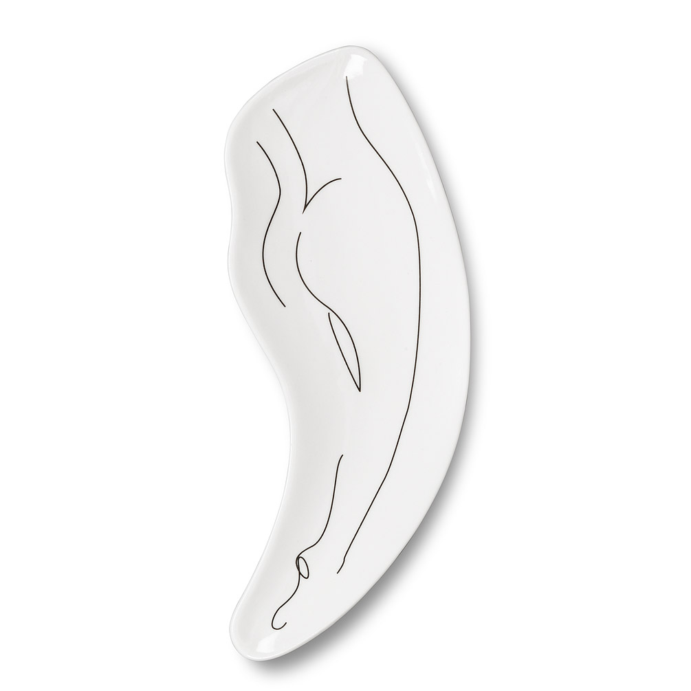 Picture of Abbott Collections AB-27-MATISSE-271 8 in. Curved Legs Trinket Holder&#44; White & Black