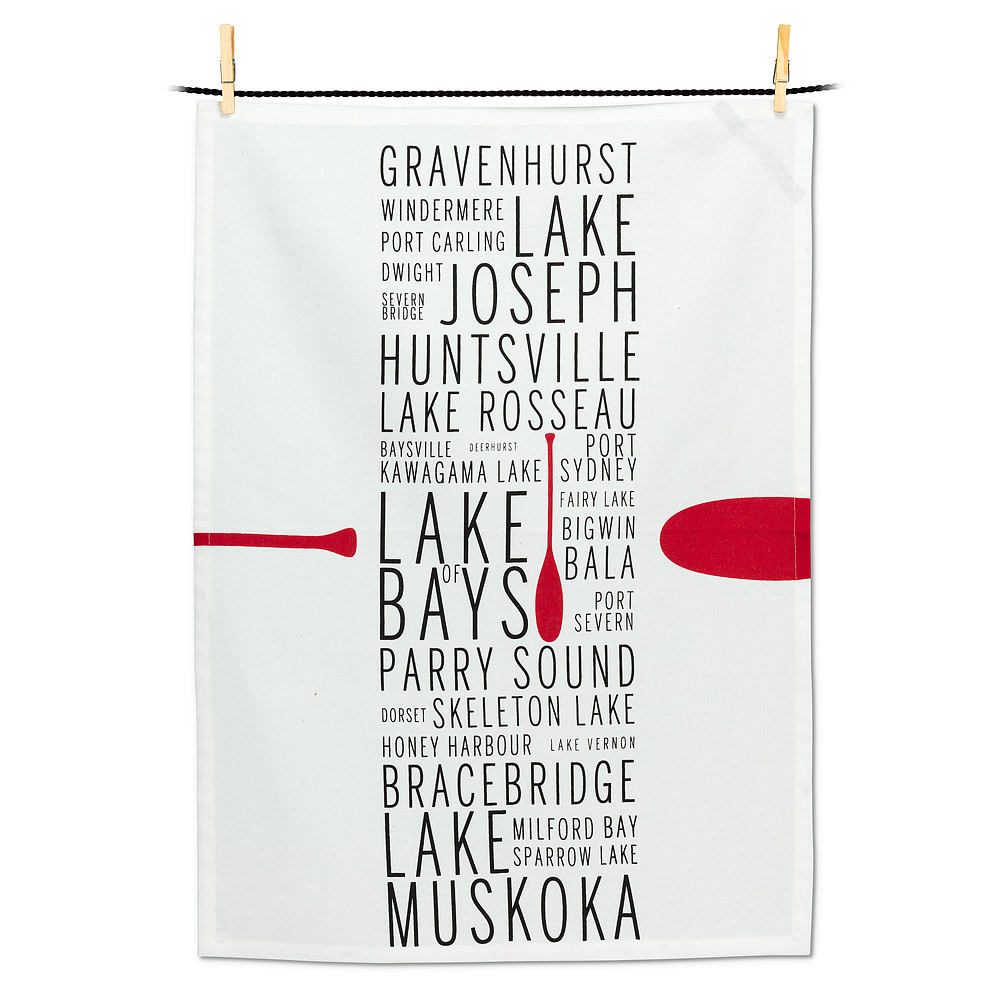 Picture of Abbott Collections AB-1356-MUSKOKA-TEA 20 x 28 in. Muskoka Names Tea Towel&#44; White & Black