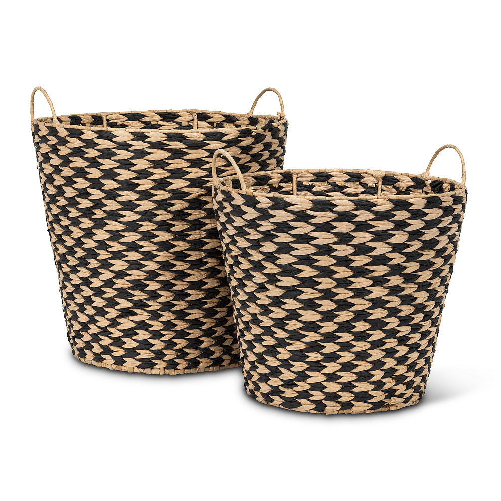Picture of Abbott Collections AB-27-GLOBAL-294 12-15 in. Tall Taper Baskets&#44; Natural & Black - Set of 2