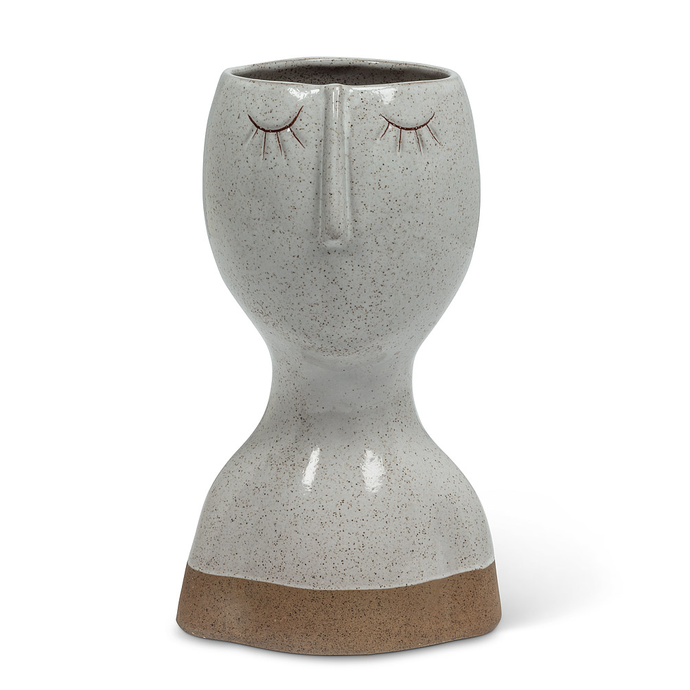 Picture of Abbott Collections AB-27-NATURA-062 7 in. Eyes Closed Face Vase&#44; Whitewash - Large