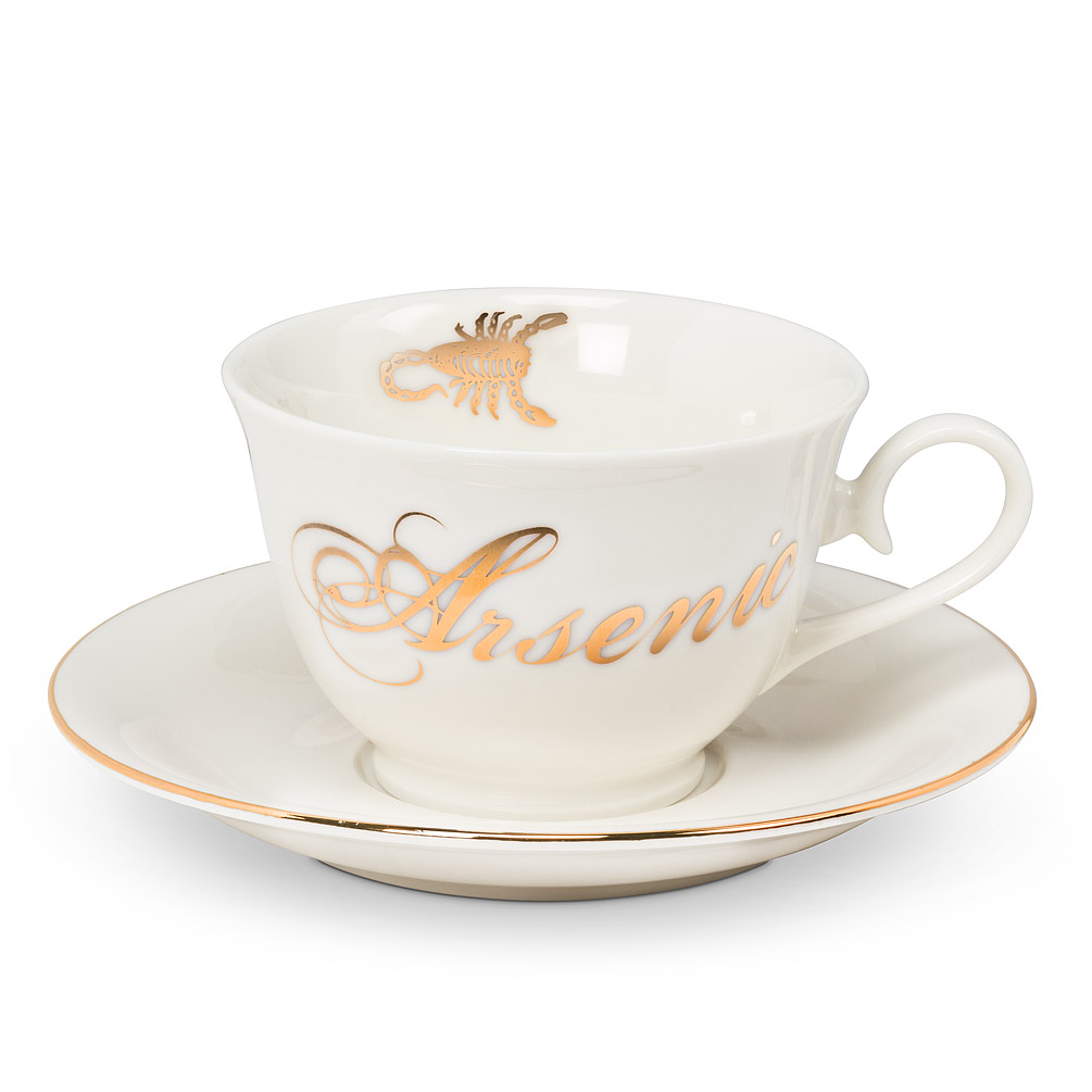 Picture of Abbott Collections AB-27-SIN-ARSENIC 3 in. Arsenic Cup & Saucer&#44; White & Gold