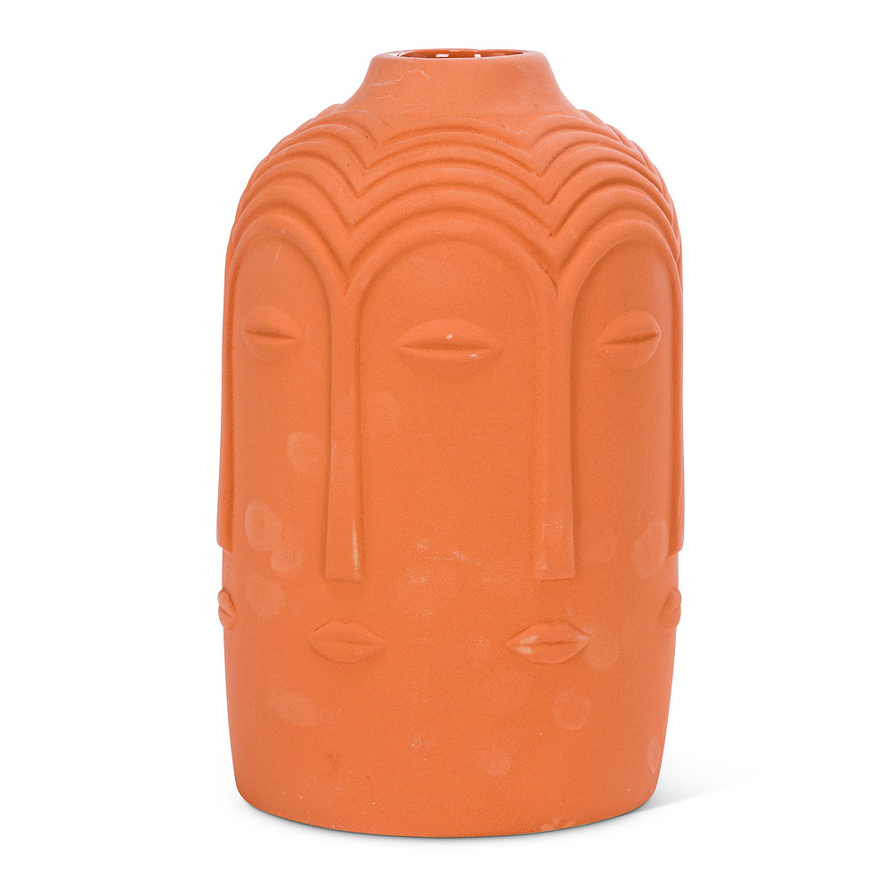 Picture of Abbott Collections AB-27-AZTEC-099 10 in. Multi Color Face Vase&#44; Terracotta - Large