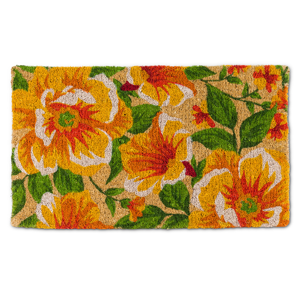 Picture of Abbott Collections AB-35-FWD-FL-2626 18 x 30 in. Floral Doormat&#44; Peach & Green