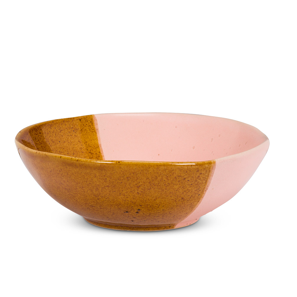 Picture of Abbott Collections AB-27-TRIO-BOWL-PNK Pinks & Brown Tri-Colour Bowls - Set of 4