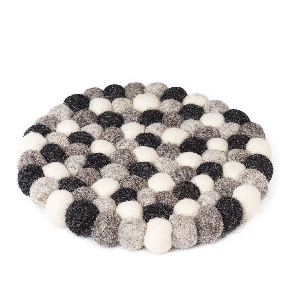 Picture of Abbott Collections AB-28-NEPAL-01-GRY 8 in. Felt Ball Trivet&#44; Grey