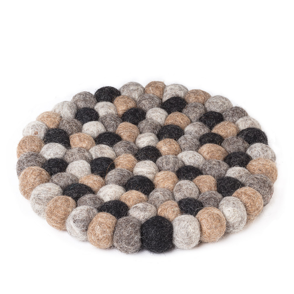 Picture of Abbott Collections AB-28-NEPAL-01-TAUPE 8 in. Felt Ball Trivet&#44; Taupe
