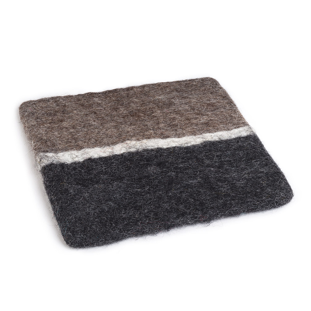 Picture of Abbott Collections AB-28-NEPAL-03-TAUPE 8 in. Square 3 Colour Trivet&#44; Charcoal & Taupe