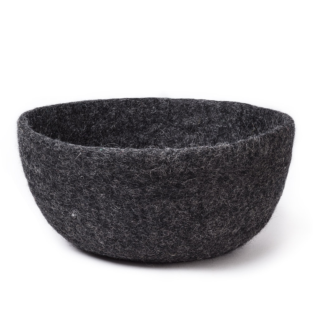 Picture of Abbott Collections AB-28-NEPAL-06-CHAR 10 in. Felt Storage Bowl&#44; Charcoal - Large