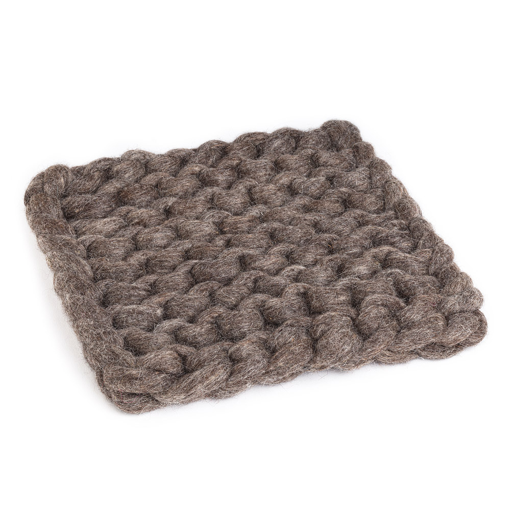 Picture of Abbott Collections AB-28-NEPAL-43-TAUPE 8 in. Chunky Knitted Trivet&#44; Taupe