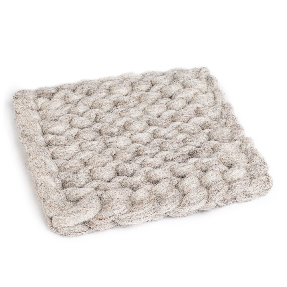 Picture of Abbott Collections AB-28-NEPAL-43-OAT 8 in. Chunky Knitted Trivet&#44; Oatmeal