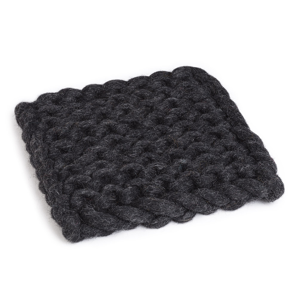 Picture of Abbott Collections AB-28-NEPAL-43-CHAR 8 in. Chunky Knitted Trivet&#44; Charcoal
