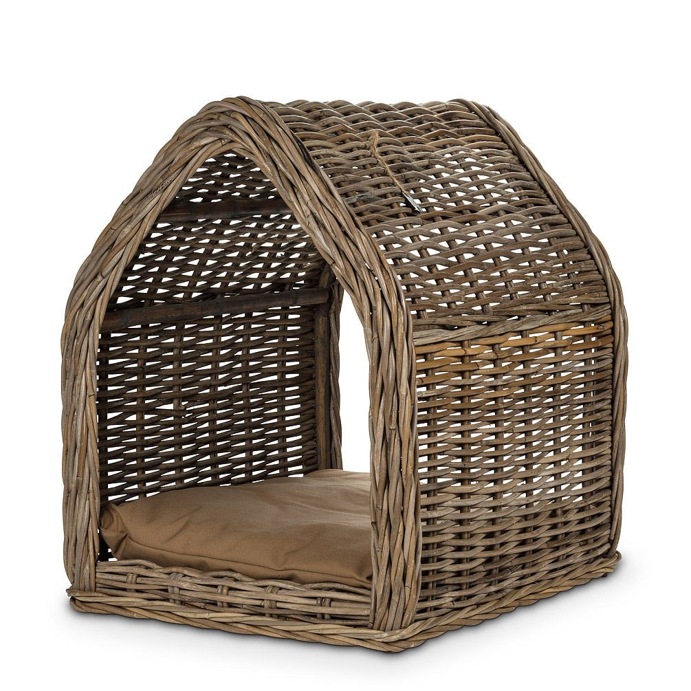 Picture of Abbott Collections AB-22-JAKARTA-1989 25 in. Dog House with Cushion&#44; Natural