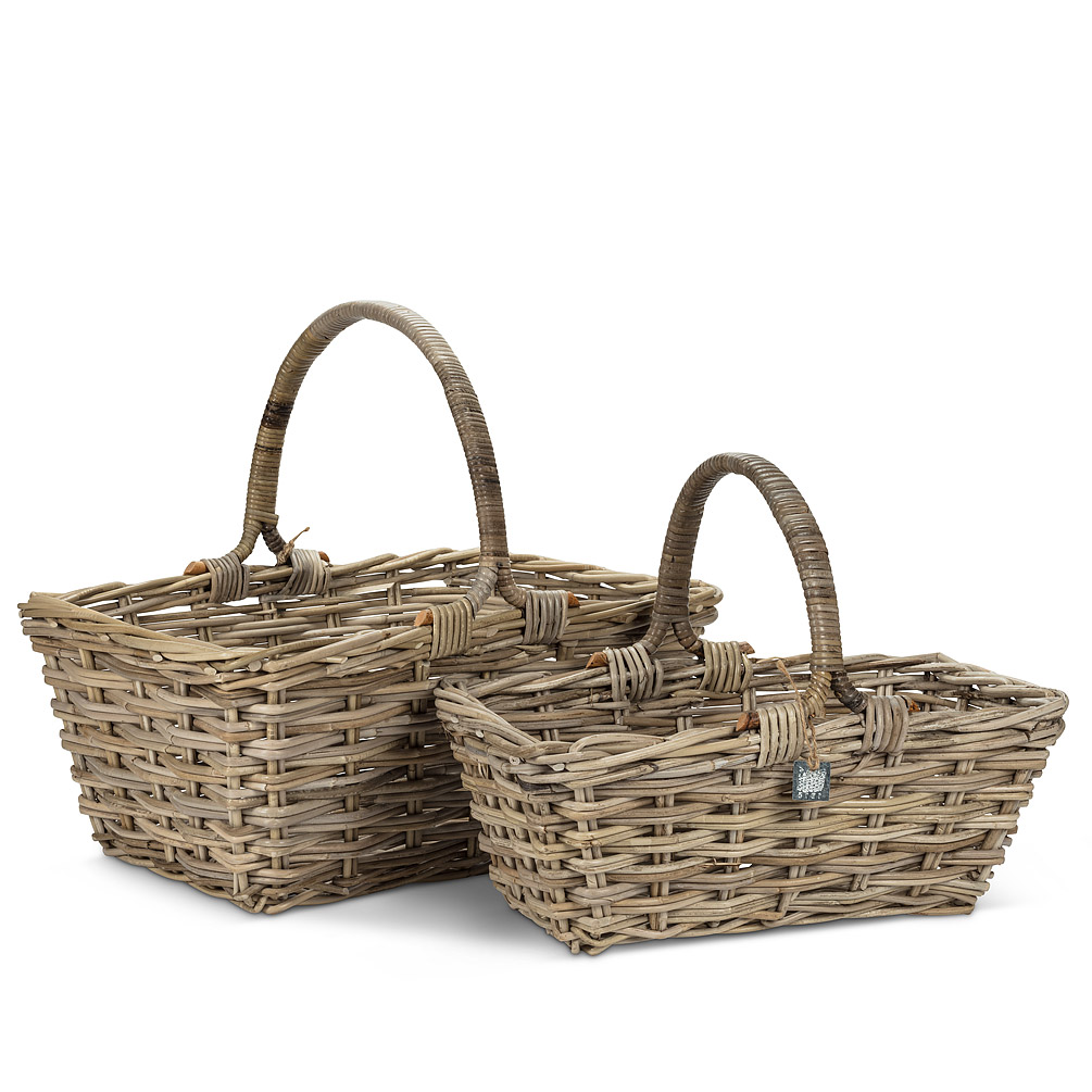 Picture of Abbott Collections AB-22-JAKARTA-1680 28 in. Rectangle Handled Baskets&#44; Natural - Set of 2