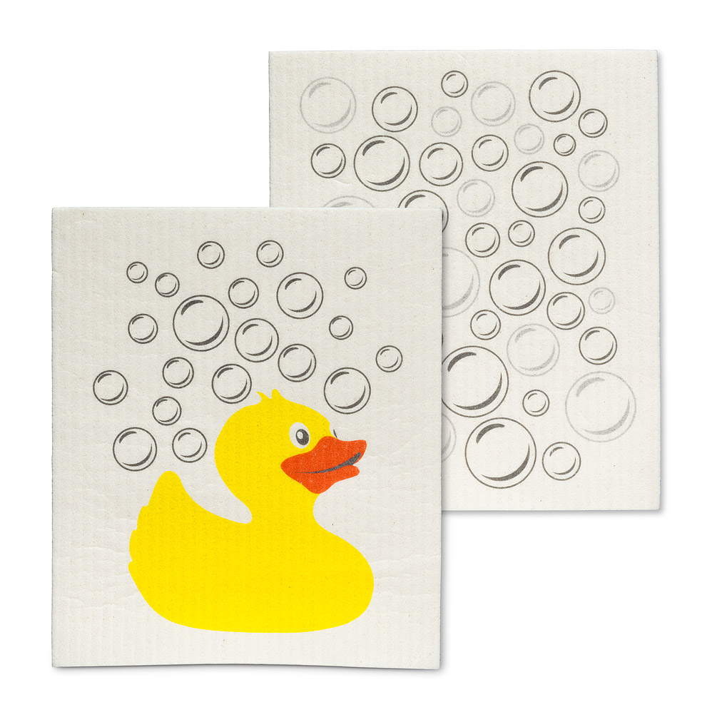 Picture of Abbott Collections AB-84-ASD-AB-70 6.5 x 8 in. Rubber Ducky Dishcloths&#44; Ivory & Yellow - Set of 2