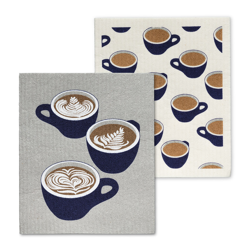 Picture of Abbott Collections AB-84-ASD-AB-71 6.5 x 8 in. Coffee Cup Dishcloths&#44; Grey & Purple - Set of 2