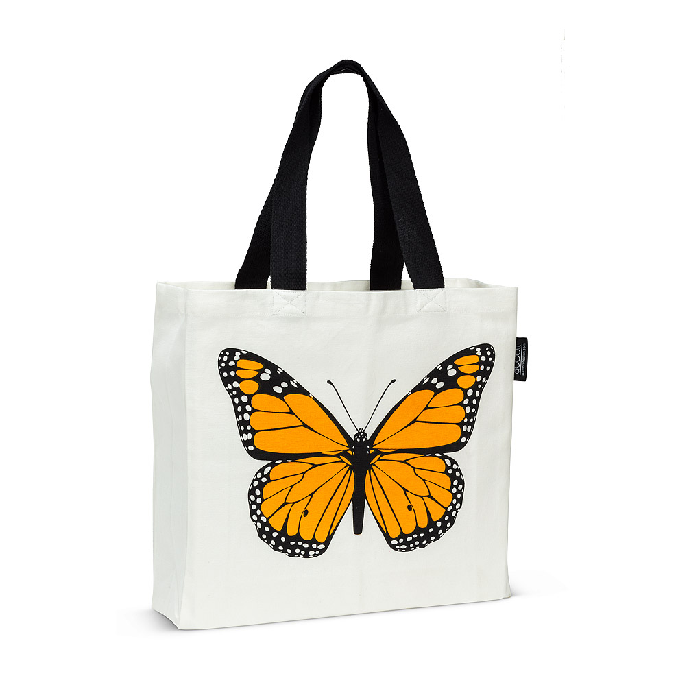 Picture of Abbott Collections AB-56-TB-MONARCH-01 20 x 28 in. Single Jumbo Monarch Tote Bag&#44; White & Orange