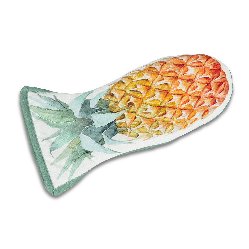 Picture of Abbott Collections AB-56-SM-PINEAPPLE 15 in. Pineapple Shaped Oven Mitt&#44; White & Yellow