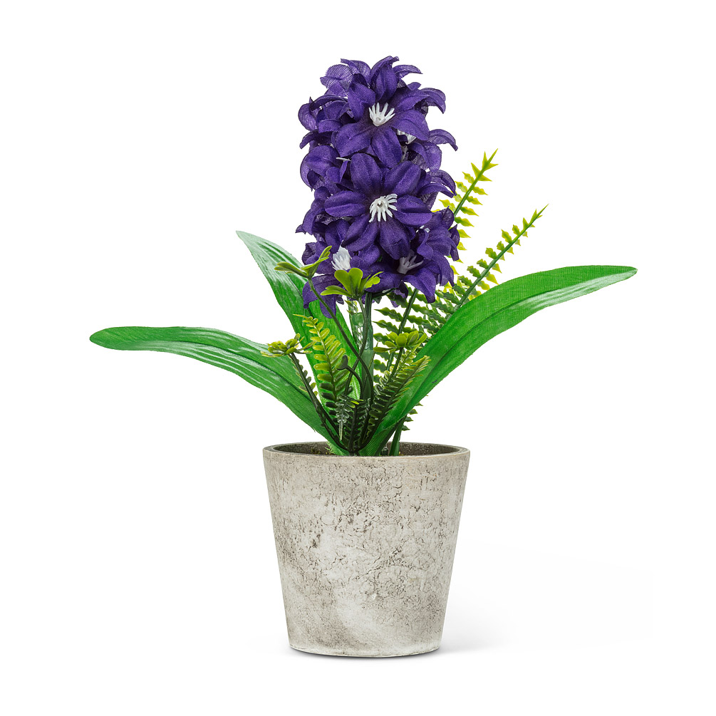 Picture of Abbott Collections AB-27-BLOOM-03-PUR Purple Hyacinth in A Pot Artificial Flower