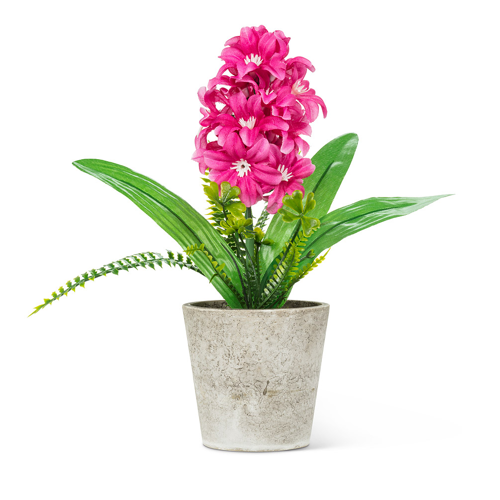 Picture of Abbott Collections AB-27-BLOOM-03-PNK Pink Hyacinth in A Pot Artificial Flower