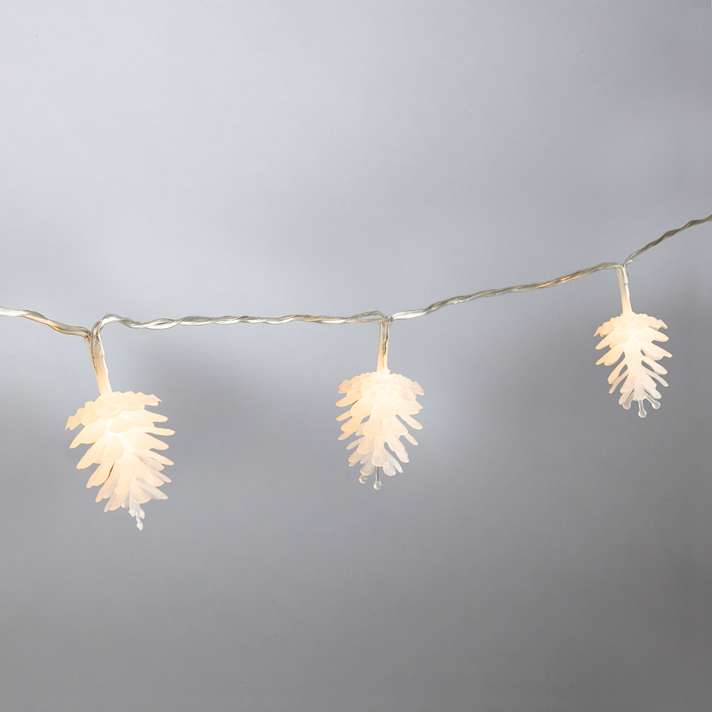 Picture of Abbott Collections AB-20-PINELIGHT-WHT 72 in. Pinecones Light String, Frosted White