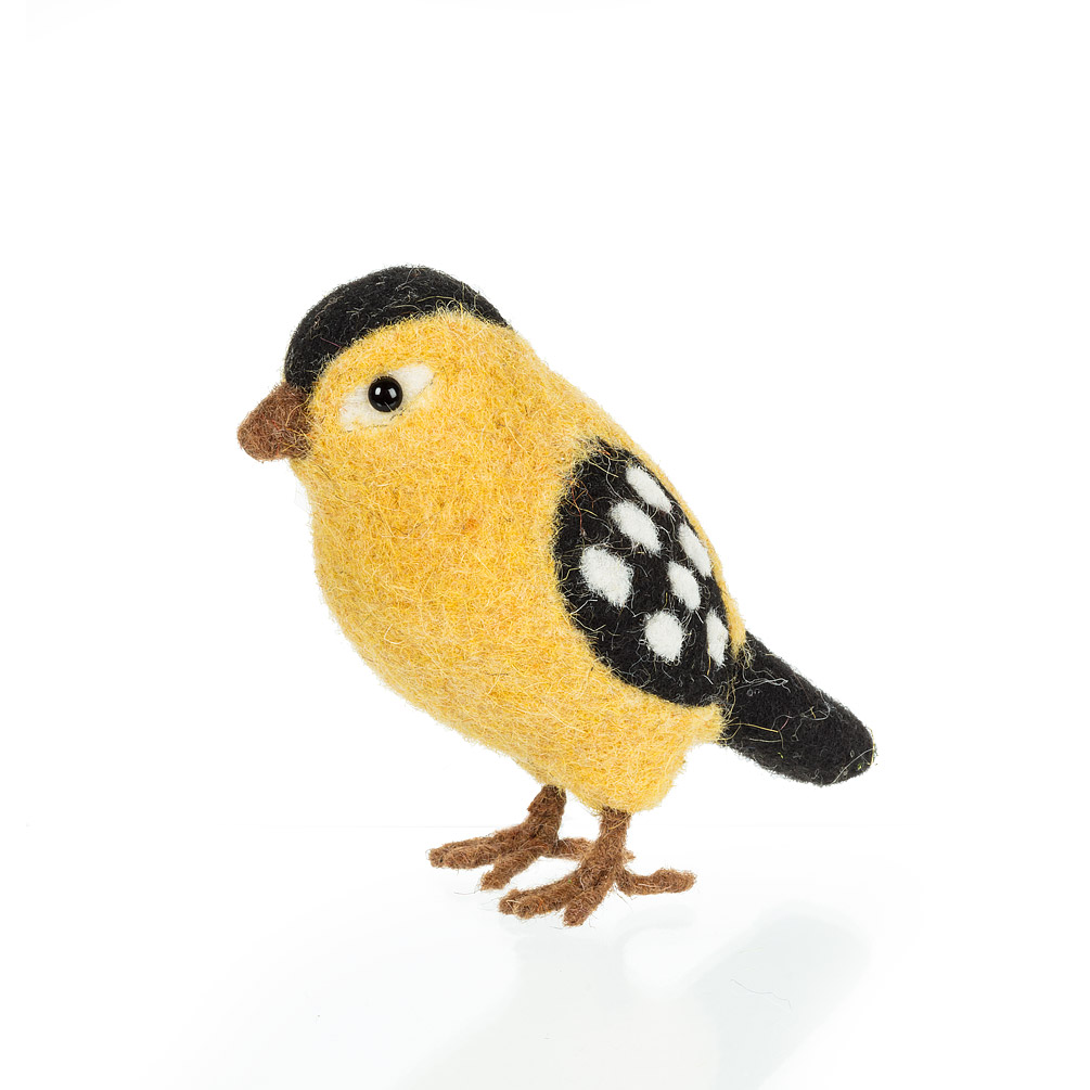Picture of Abbott Collections AB-27-MEADOW-560 5 in. Felted Yellow & Black Standing Bird Figurine&#44; Yellow