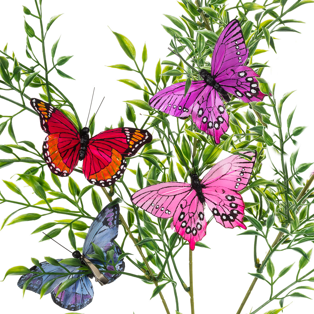 Picture of Abbott Collections AB-27-FLUTTER-ASST 4 in. Butterflies Clip Ornaments, Assorted Color - Set of 12
