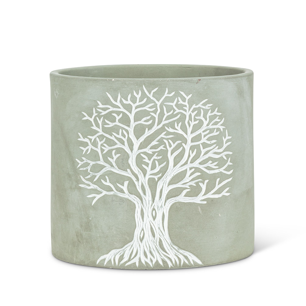 6.5 in. Tree of Life Planter, Grey - Large
