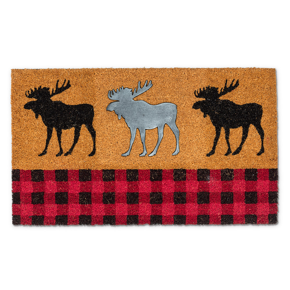 Picture of Abbott Collections AB-35-RFW-6682 18 x 30 in. Moose Trio Doormat&#44; Natural & Black
