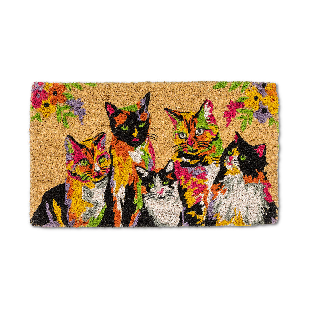 Picture of Abbott Collections AB-35-FWD-AN-2332 18 x 30 in. Abstract Cats Doormat&#44; Multi Color