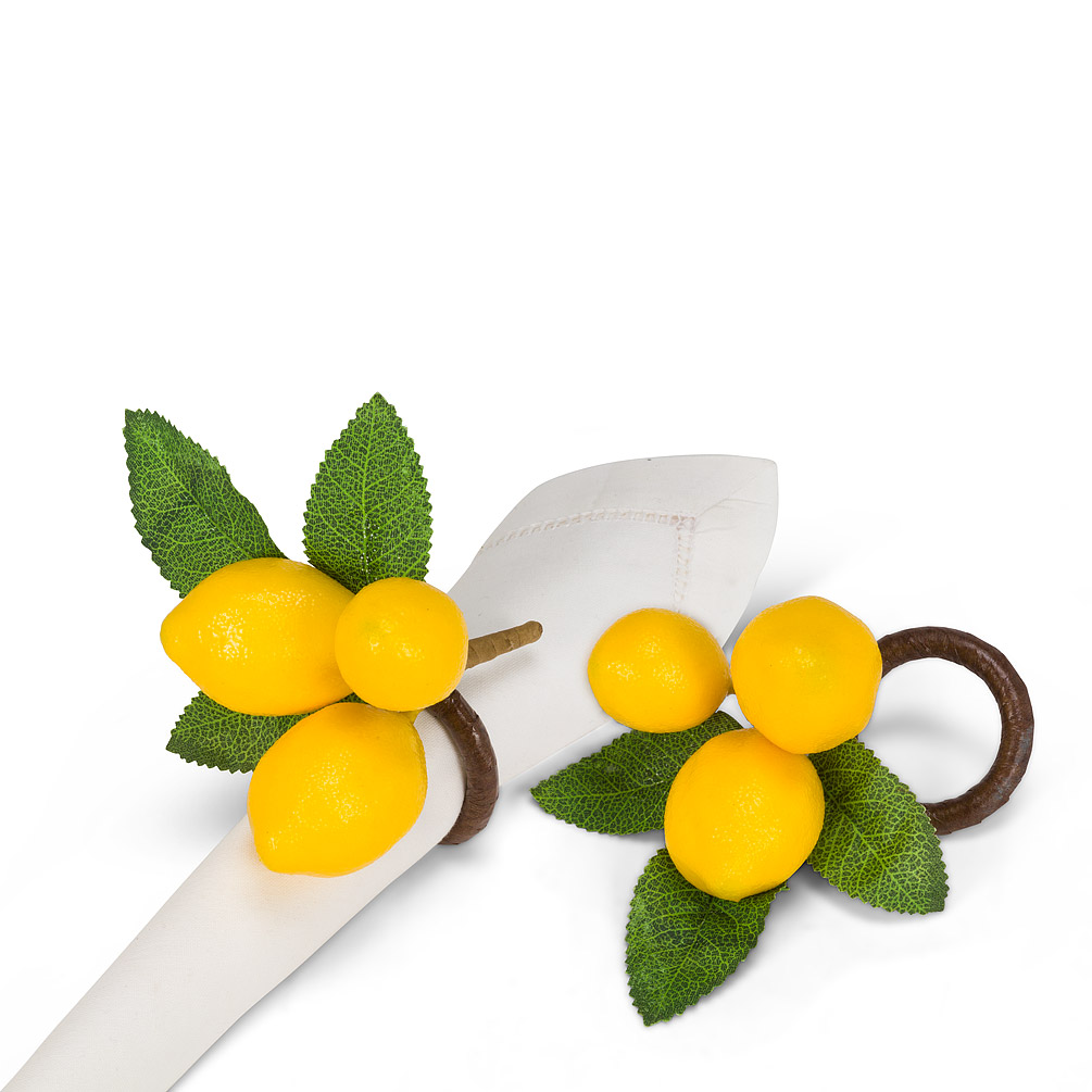 Picture of Abbott Collections AB-27-ZEST-230 4 in. Lifelike Lemon Napkin Rings&#44; Yellow & Green - Set of 4