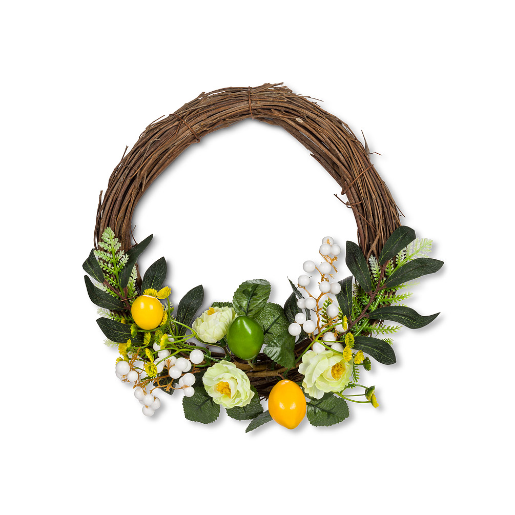 Picture of Abbott Collections AB-27-ZEST-221 11 in. Lemon & Flower Wreath&#44; Yellow & Green