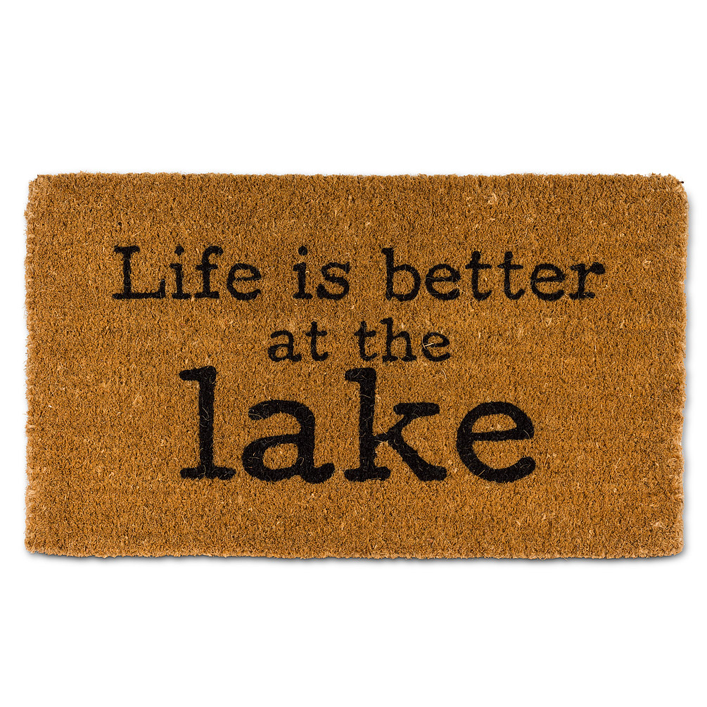 Picture of Abbott Collections AB-35-FWD-GE-111 18 x 30 in. Life is Better at the Lake Doormat&#44; Natural & Black