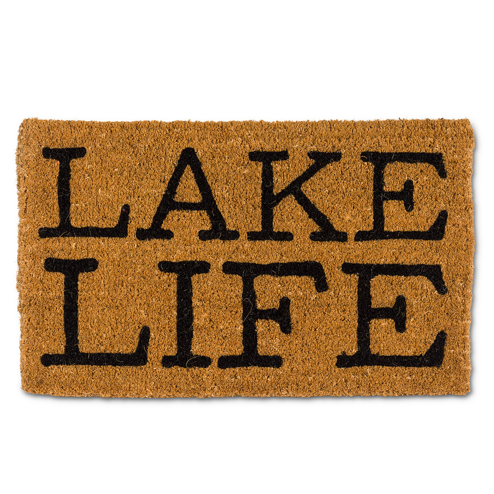 Picture of Abbott Collections AB-35-FWD-GE-113 18 x 30 in. Lake Life Doormat&#44; Natural & Black