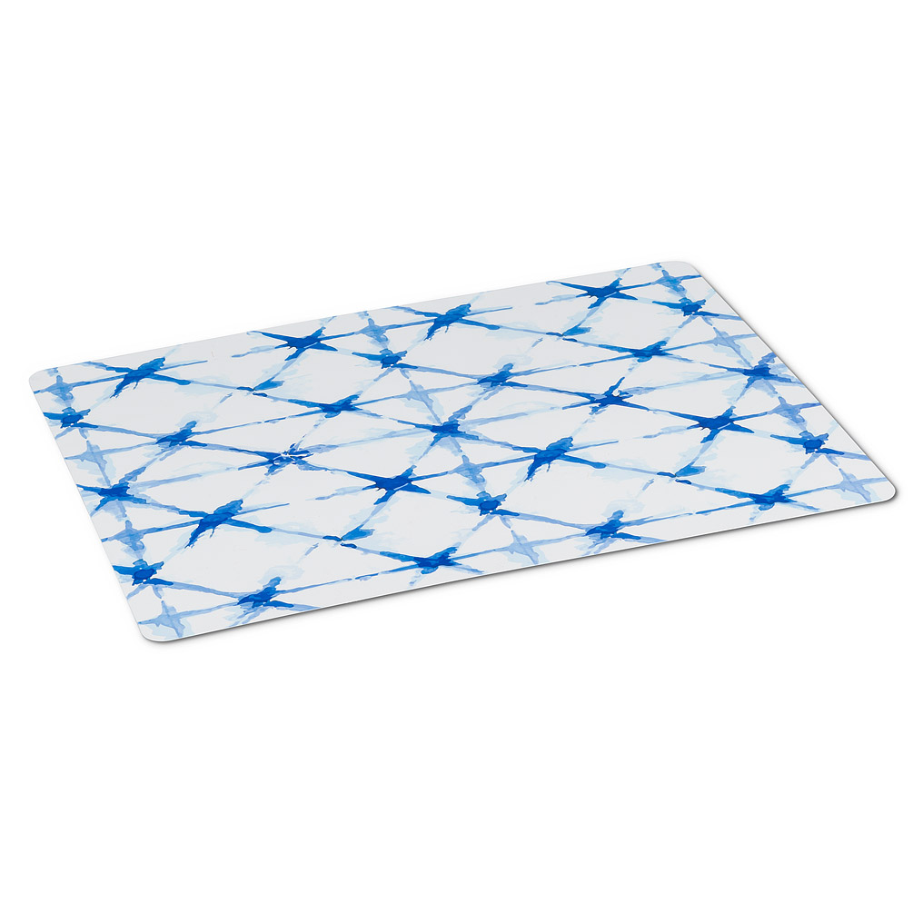 Picture of Abbott Collections AB-27-TABLEMAT-OSAKA 13 x 18 in. Shibori Tie Dye Placemats&#44; White & Blue - Set of 4