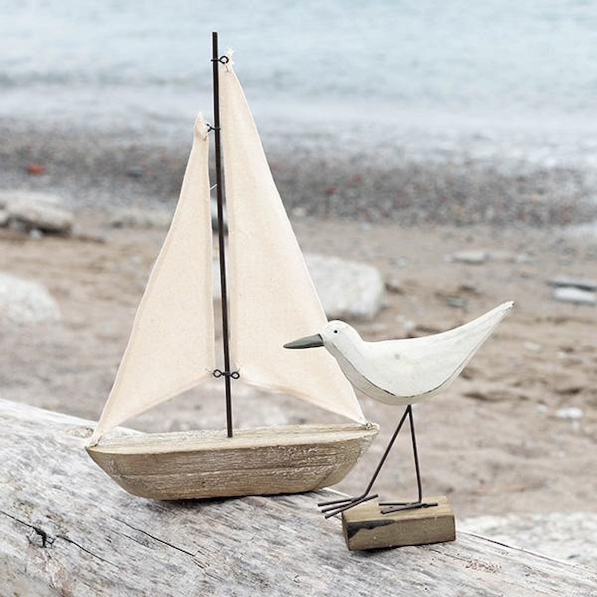 Picture of Forpost FP-HUS-323 Wooden Sailboat with Fabric Sail Figurine