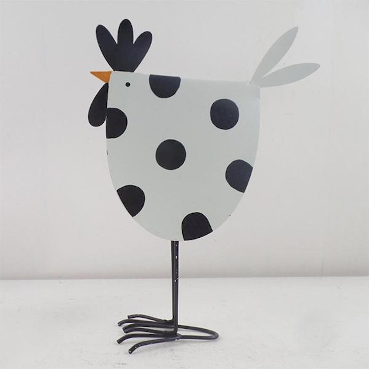 Picture of Forpost FP-HUS-356 Standing White with Black Dots Rooster Figurine