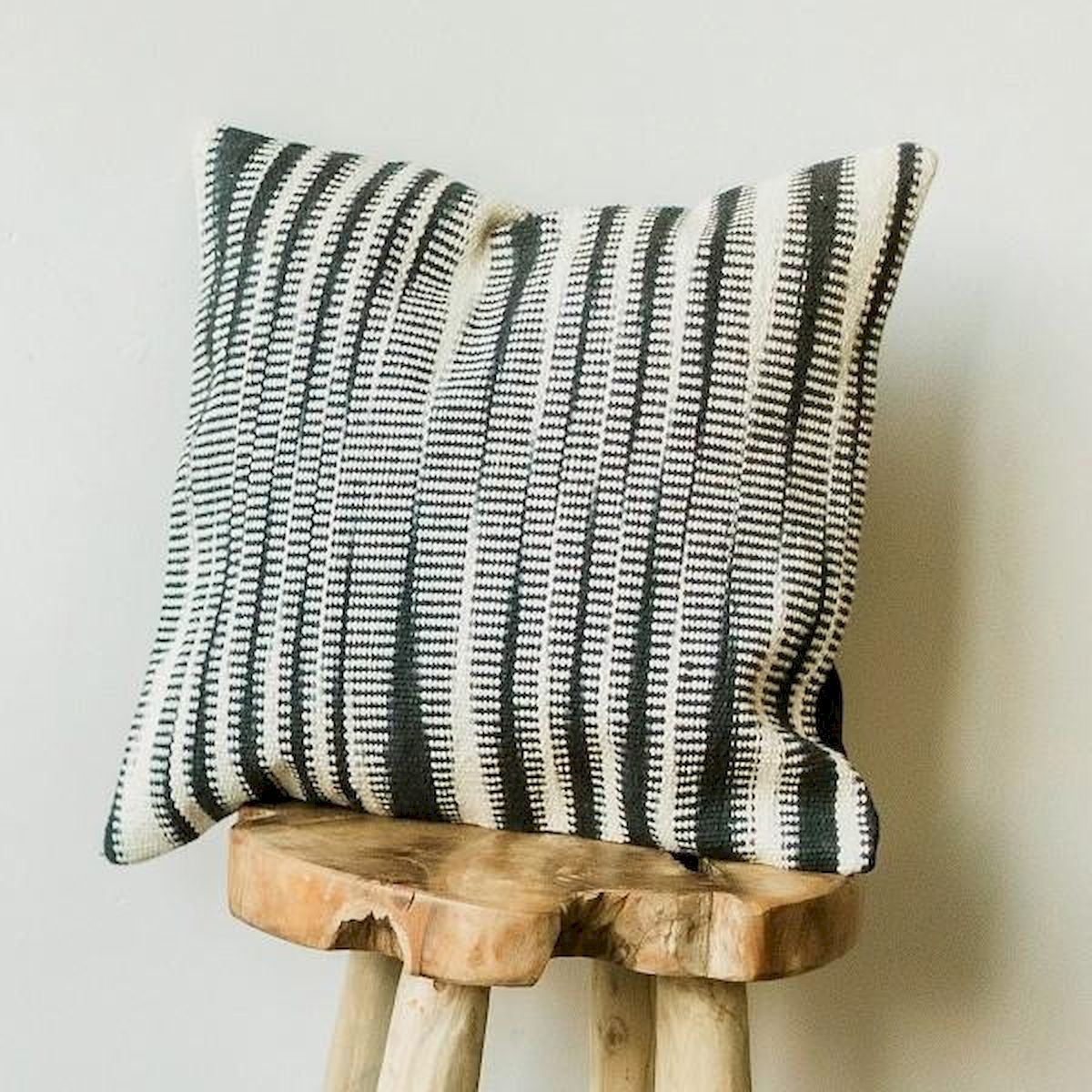 Woven Black & White Pattern Cotton Cushion Cover
