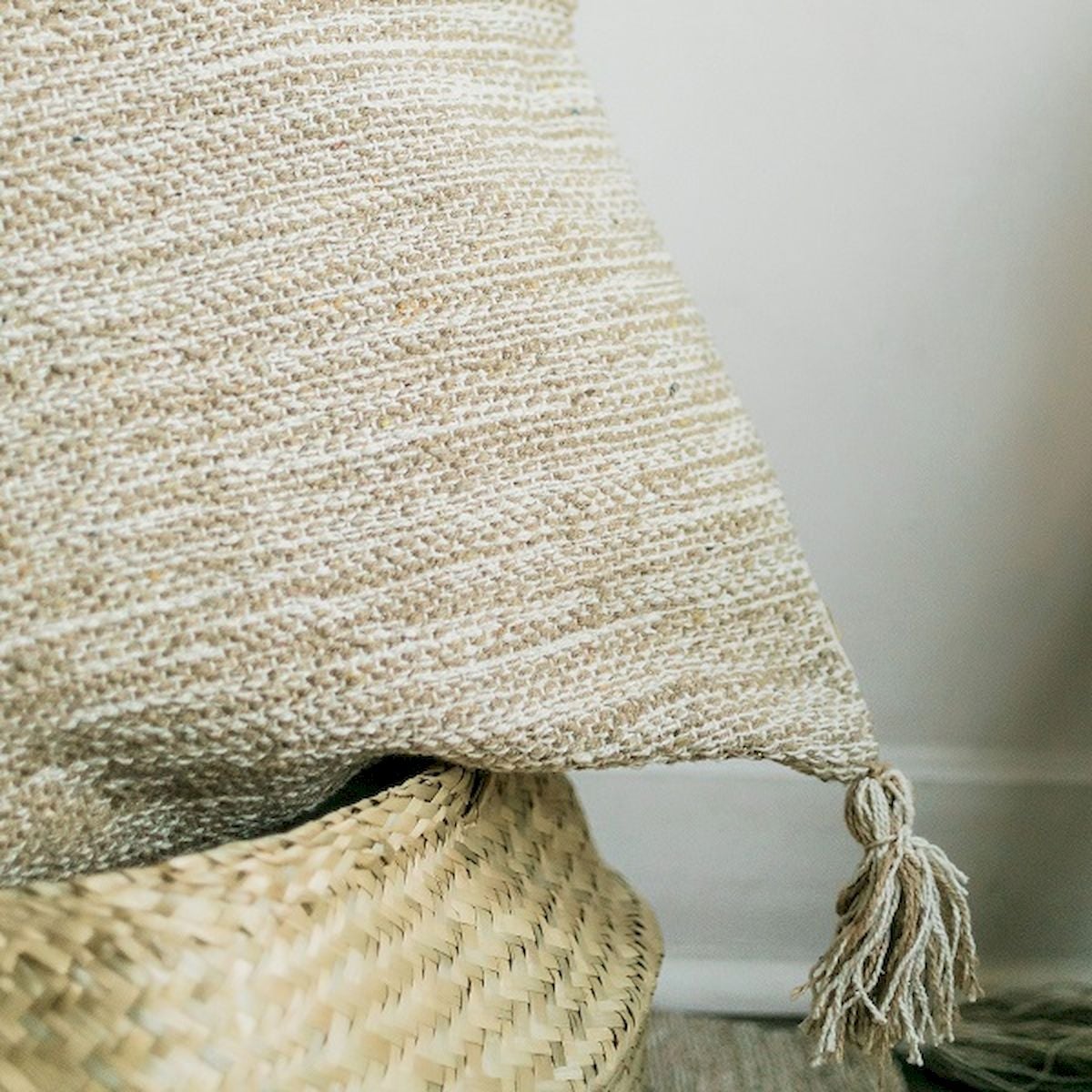 Woven Cotton with Tassels Cushion Cover