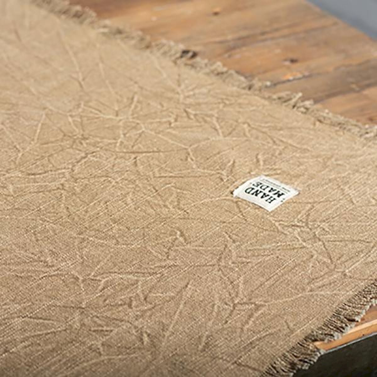 Picture of Forpost FP-IMT-090-TS-B Stone Washed Beige with Fringes Tablecloth