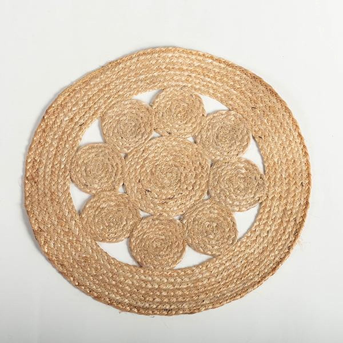 Jute Round with Flower Design Placemat